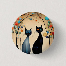 Zwei charmante Katzen Button