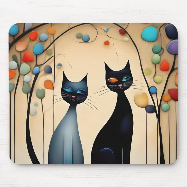 Zwei charmante Katzen Mousepad (Vorne)