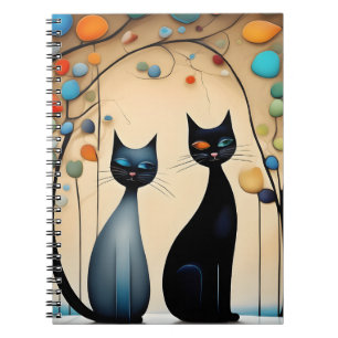 Zwei charmante Katzen Notizblock