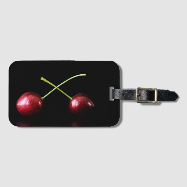 Zwei Cherries bc ltcnm Gepäckanhänger (Vorderseite (Horizontal))