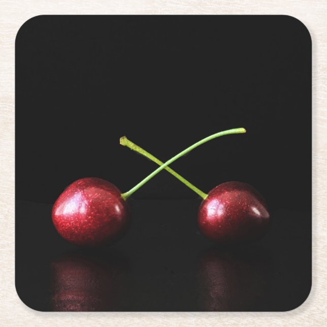 Zwei Cherries Küste Rechteckiger Pappuntersetzer (Vorderseite)