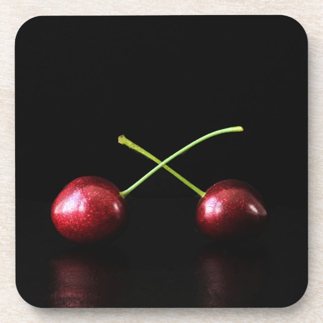 Zwei Cherries-Küsten Getränkeuntersetzer (Vorderseite)