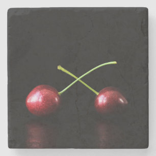 Zwei Cherries Küstenercnm Steinuntersetzer
