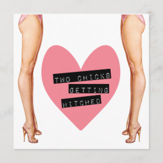 Zwei Chicks Hitched Lesben Hochzeit Einladung