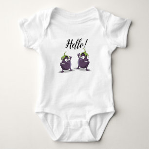 Zwei Clipart Auberginen Baby T-Shirt Strampler