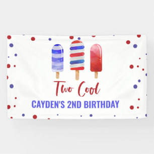 Zwei Cool 2. Geburtstag Eis am Stiel 4. Juli Banner
