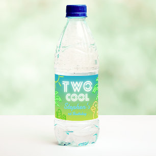 Zwei Coole 2. Geburtstag Wasserflaschenetikett