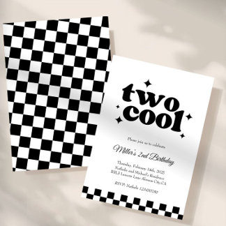 Zwei Coole, Alter! | Jungen 2. Retro-Minimalistisc Einladung