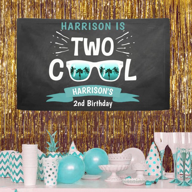 Zwei Coole Chalkboard Boys 2. Geburtstag Banner (Von Creator hochgeladen)