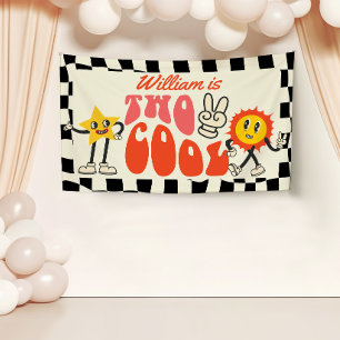 Zwei Coole Geburtstagsparty Retro 2. Geburtstag Banner