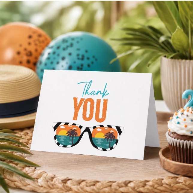 Zwei Coole Junge 2. Geburtstag Party Dankeskarte (Two Cool Boy 2nd Birthday Party Thank You Card)