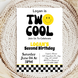 Zwei Coole Junge 2. Geburtstag Party Einladung