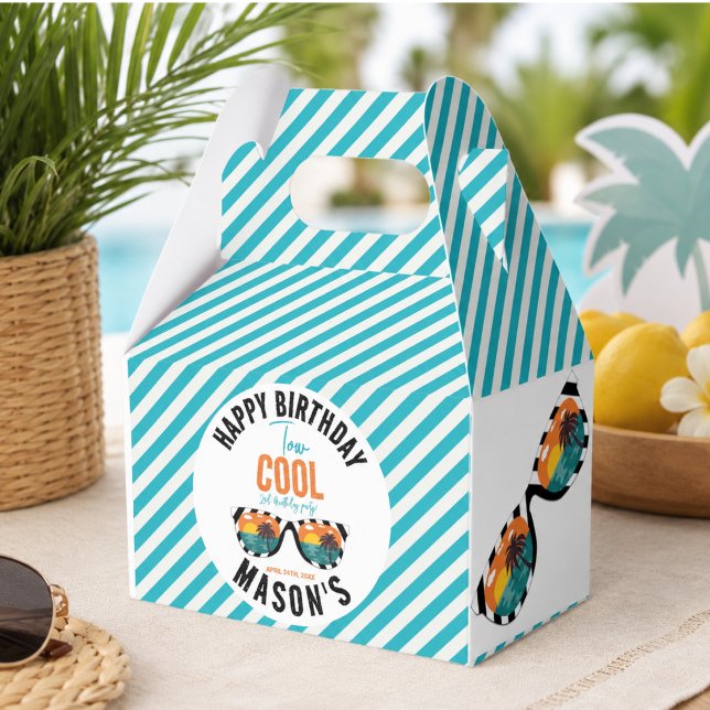 Zwei Coole Junge 2. Geburtstag Party Geschenkschachtel (Two Cool Boy 2nd Birthday Party Favor Boxes)