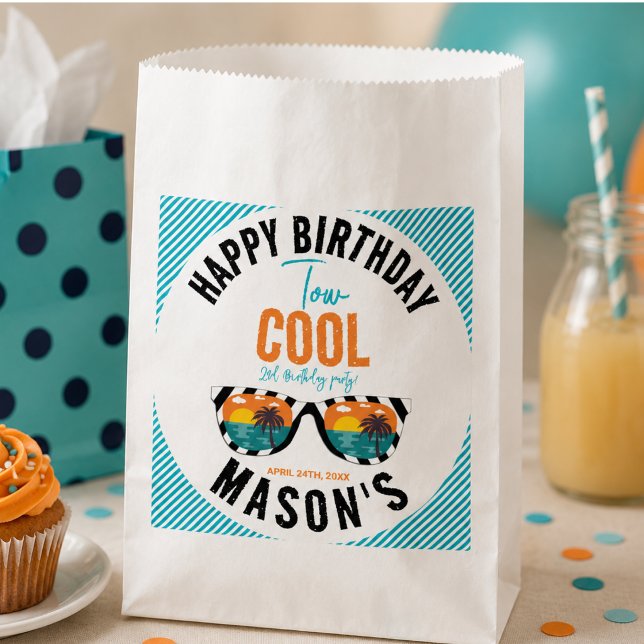 Zwei Coole Junge 2. Geburtstag Party Geschenktütchen (Two Cool Boy 2nd Birthday Party Favor Bag)