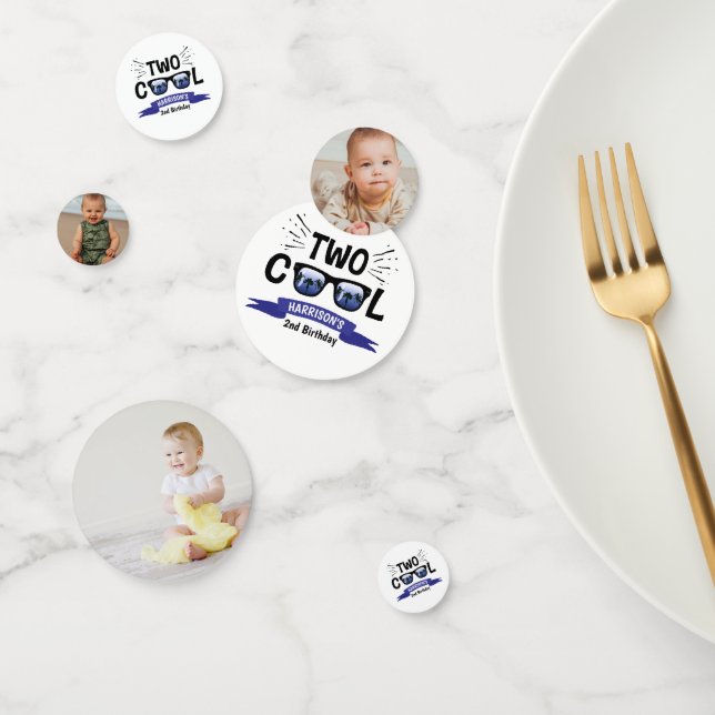 Zwei Coole Jungen 2. Geburtstag Party Foto Konfetti (Gruppe)