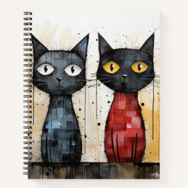 Zwei Coole Katzen Bullet Line Rezept Notebook Notizbuch