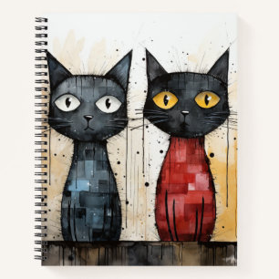Zwei Coole Katzen Bullet Line Rezept Notebook Notizbuch