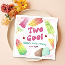 Zwei Coole Sommerpopulationen 2. Geburtstag Napkin Serviette