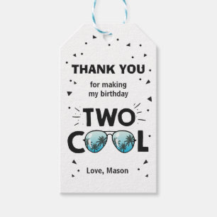 Zwei Coole Sonnenbrille Geburtstag Danke Ihnen für Geschenkanhänger
