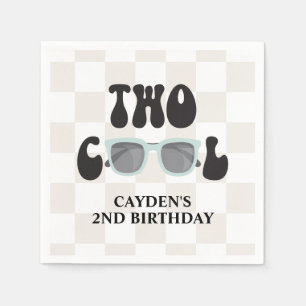 Zwei Coole Sonnenbrille und Schachbrett 2. Geburts Serviette