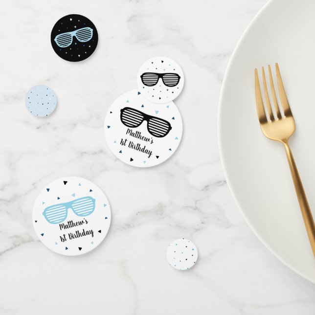 Zwei Coole Sonnenbrillen Junge Geburtstag Konfetti (Gruppe)