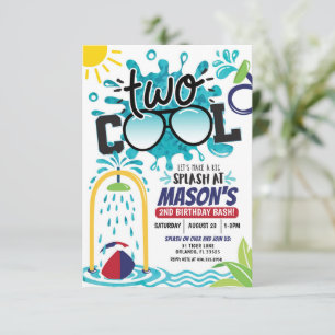 Zwei Coole Splash Party Geburtstagseinladung Einladung