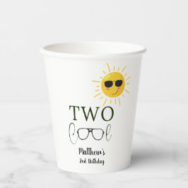 Zwei Coole Sunglass 2. Geburtstag einfach Pappbecher