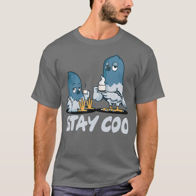 Zwei Coole Tauben Bleibe Coo Vogelbeobachtung Desi T-Shirt (Vorderseite)