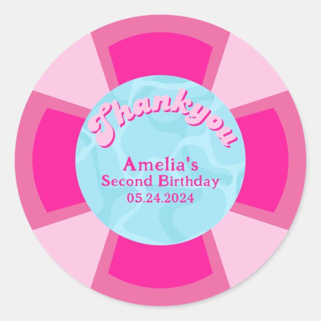 Zwei coole tropische Schwimmbäder Sommer Geburtsta Runder Aufkleber (Vorderseite)