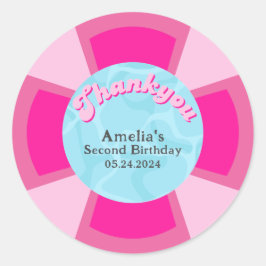 Zwei coole tropische Schwimmbäder Sommer Geburtsta Runder Aufkleber