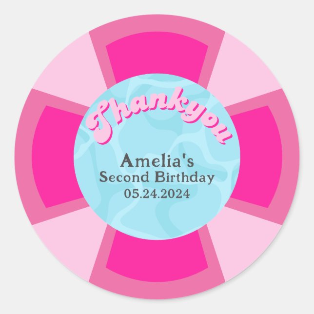 Zwei coole tropische Schwimmbäder Sommer Geburtsta Runder Aufkleber (Vorderseite)