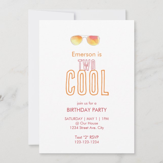 Zwei Coole zweite Einladung zum Geburtstag (Vorderseite)