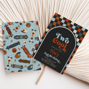 Zwei Coole zweite Einladung zum Geburtstag Skate