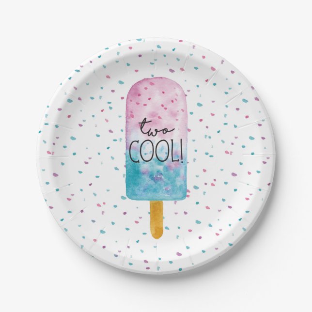 Zwei cooler Popsicle-Party-Teller Pappteller (Vorderseite)