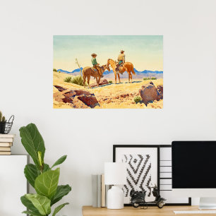Zwei Cowboys zu Pferden von Maynard Dixon Poster