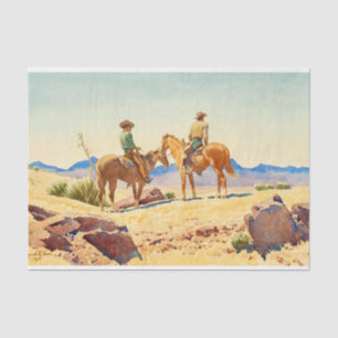 Zwei Cowboys zu Pferden von Maynard Dixon Seidenpapier