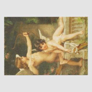Zwei Cupids Emile Munier Vintag Retro Decoupage Seidenpapier
