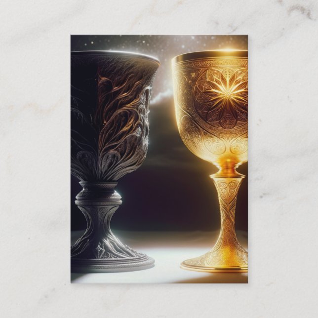Zwei Cups | 1 Korinther 10:21-23 KJV Card Box Visitenkarte (Vorderseite)