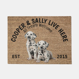 Zwei Dalmatiner Personalisiert Hund Lover Doormat Fußmatte