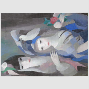 Zwei Dame und Dove, Marie Laurencin Seidenpapier