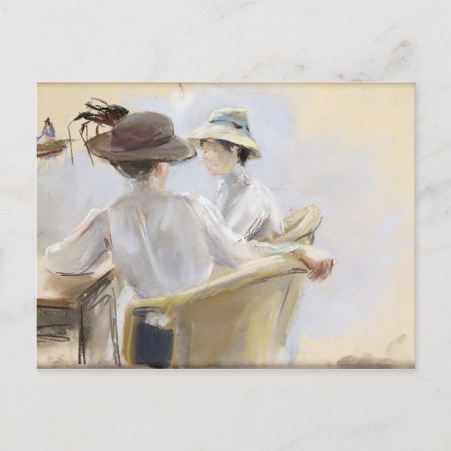 Zwei Damen am Wasser Postkarte (Vorderseite)