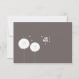 Zwei Dandela Taupe Rustikale Tischnummer Card