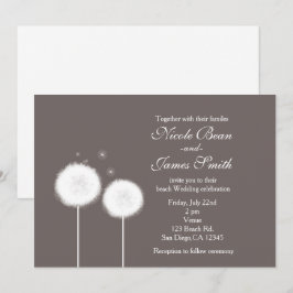 Zwei Dandelions Taupe Rustikale Hochzeitseinladung Einladung