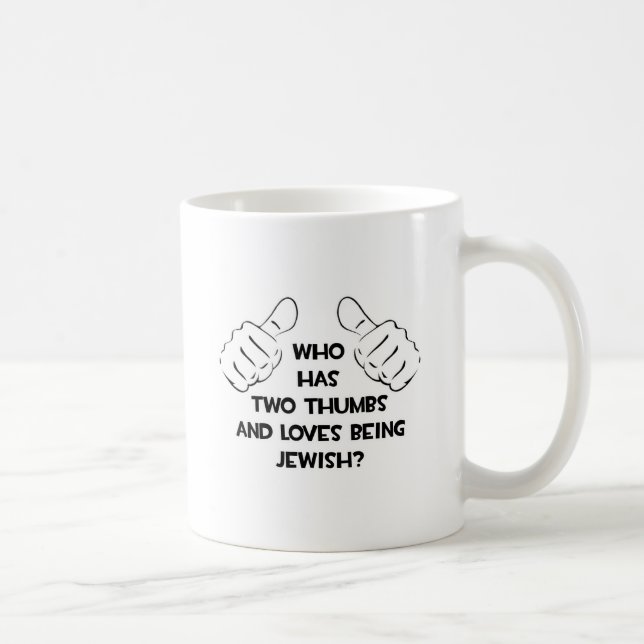 Zwei Daumen .. jüdisch Tasse (Rechts)