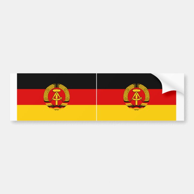 ZWEI DDR-Flagge Autoaufkleber (Vorne)