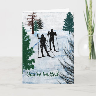Zwei der Cross Country-Skifahrer-Schnee-Sturm Einladung