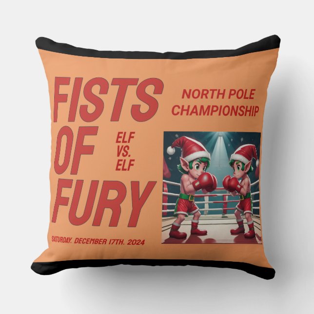 Zwei der Elfen des Weihnachtsmannes in Boxmeisters Kissen (Vorderseite)