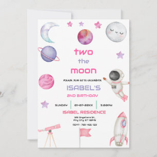 Zwei der Geburtstage des Mond-Mädchens Einladung