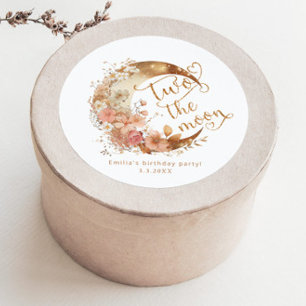 Zwei der goldfarbenen Mädels, 2. Geburtstag Party Runder Aufkleber