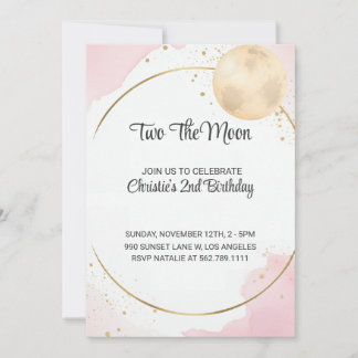 Zwei der Mond 2. Geburtstag Einladung